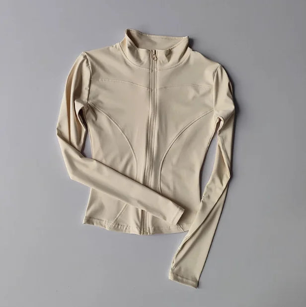 Outdoor Sports Long Sleeved Quick Dry Zipper Jacket Running Top