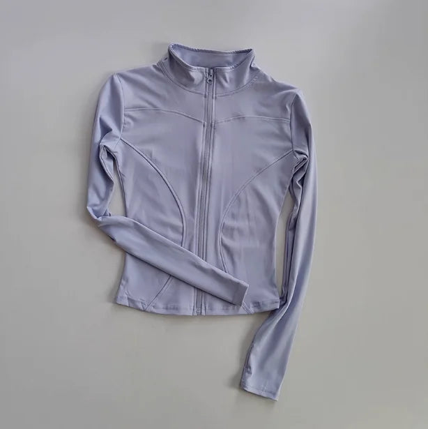 Outdoor Sports Long Sleeved Quick Dry Zipper Jacket Running Top