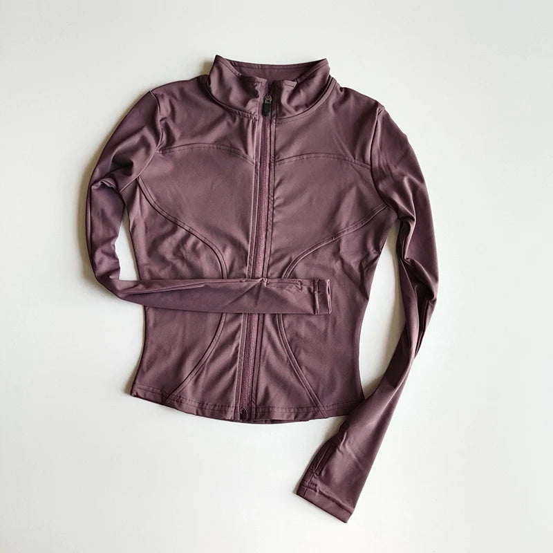 Outdoor Sports Long Sleeved Quick Dry Zipper Jacket Running Top