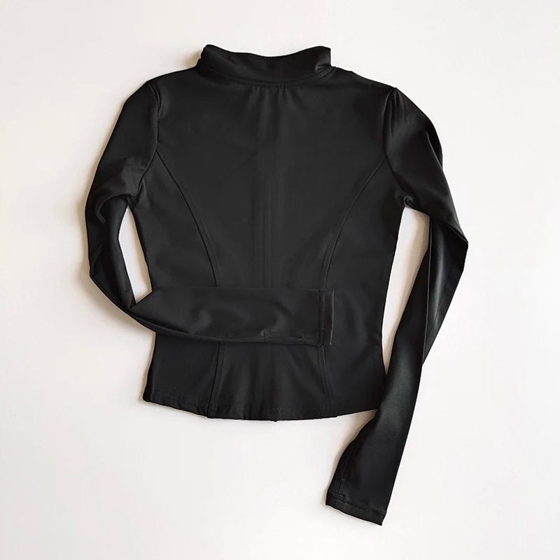 Outdoor Sports Long Sleeved Quick Dry Zipper Jacket Running Top