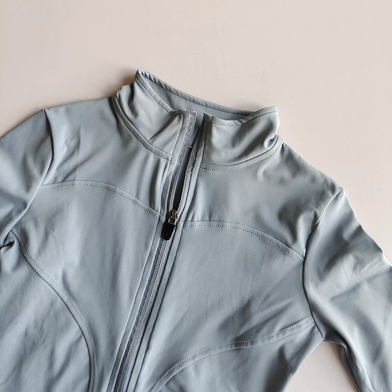 Outdoor Sports Long Sleeved Quick Dry Zipper Jacket Running Top