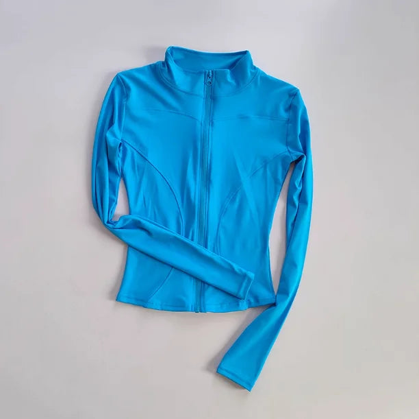 Outdoor Sports Long Sleeved Quick Dry Zipper Jacket Running Top