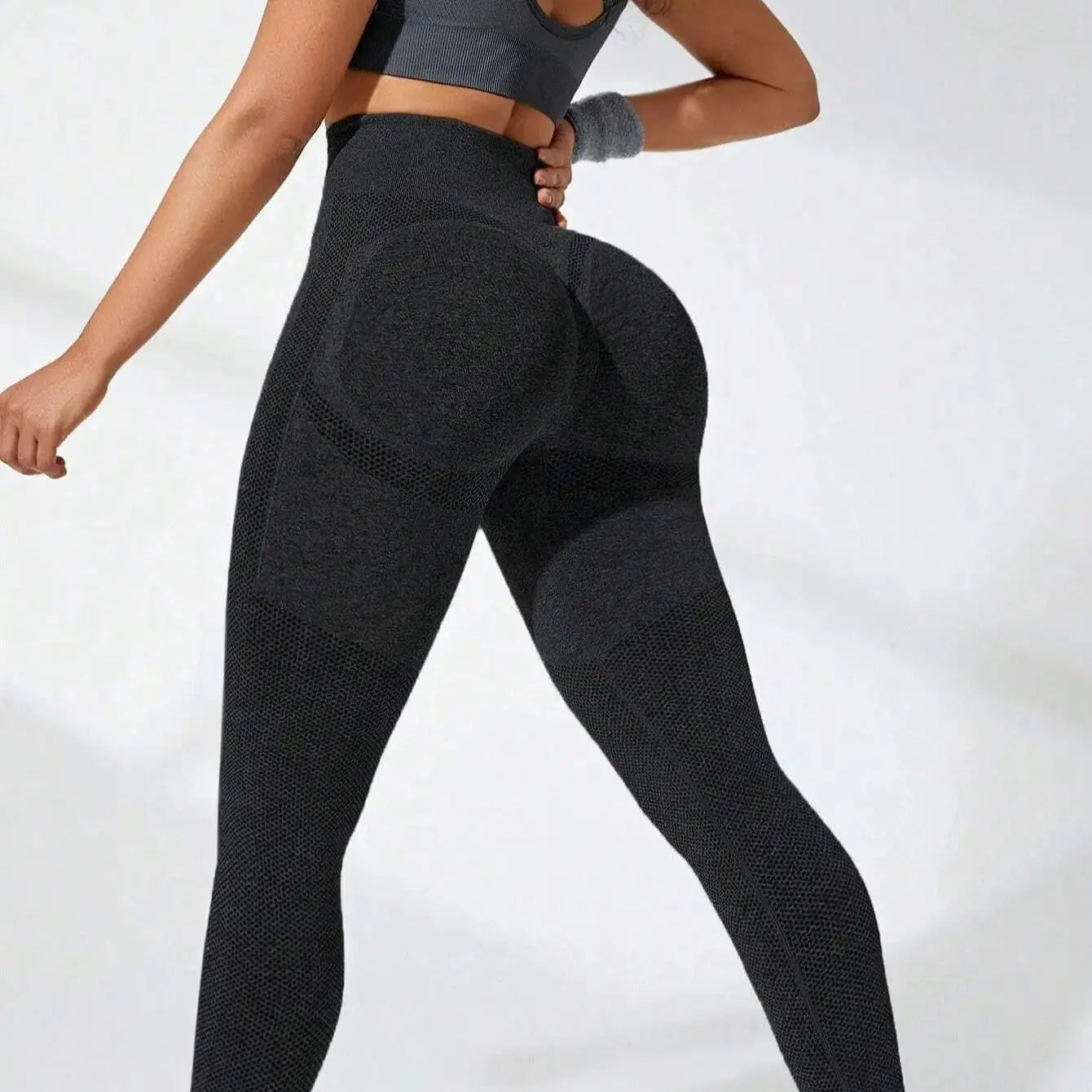 Seamless Splice Women Butt Lift High Waist Yoga Leggings