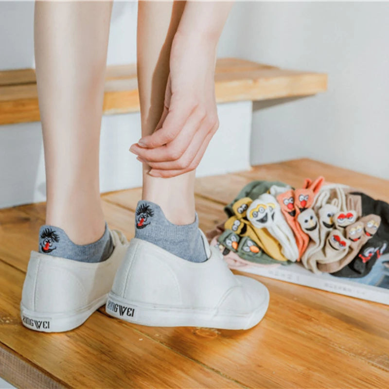 10 Pair Cotton Women Socks Solid Color Fun Casual Boat Ankle Female Socks