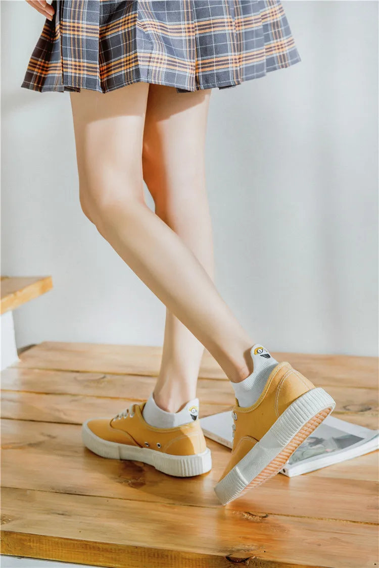 10 Pair Cotton Women Socks Solid Color Fun Casual Boat Ankle Female Socks