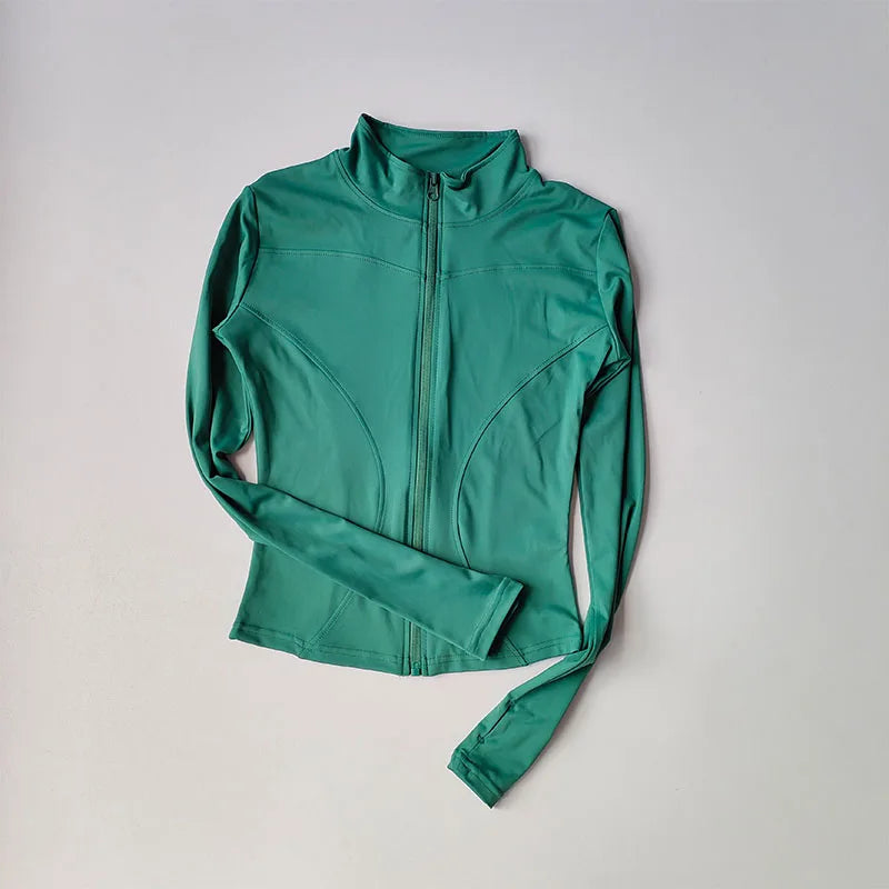 Outdoor Sports Long Sleeved Quick Dry Zipper Jacket Running Top
