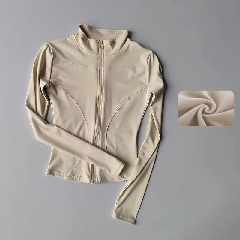 Outdoor Sports Long Sleeved Quick Dry Zipper Jacket Running Top