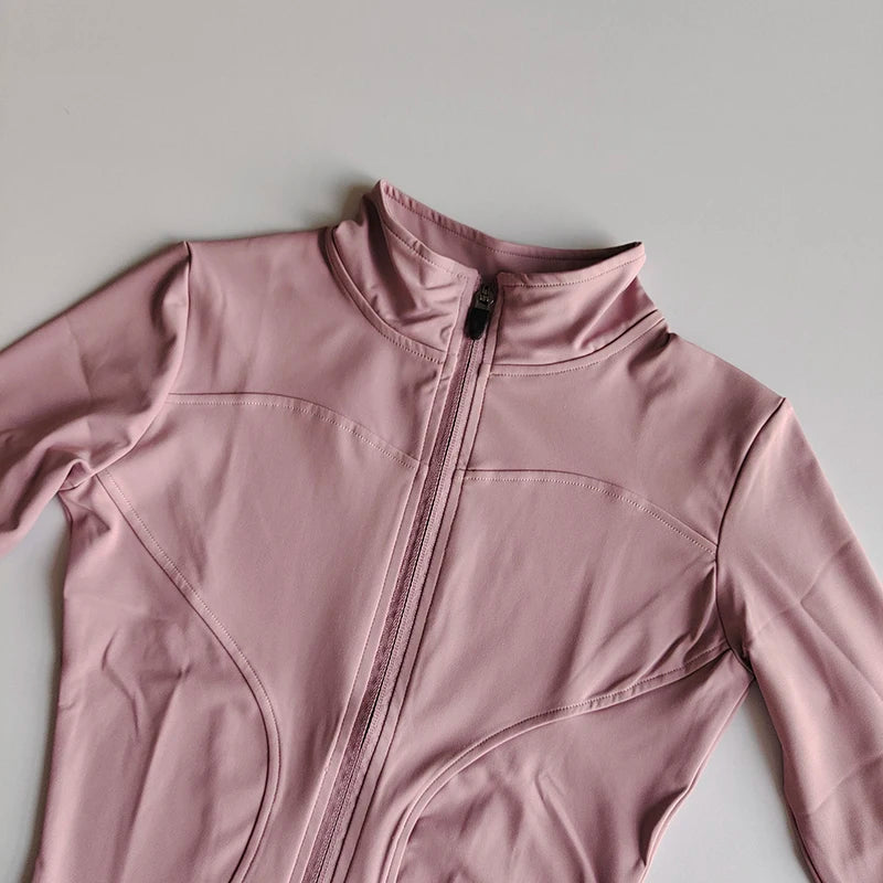Outdoor Sports Long Sleeved Quick Dry Zipper Jacket Running Top