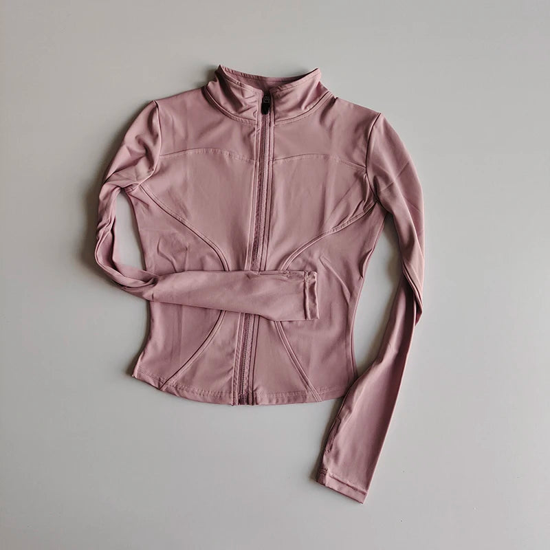 Outdoor Sports Long Sleeved Quick Dry Zipper Jacket Running Top
