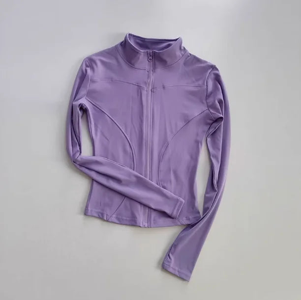 Outdoor Sports Long Sleeved Quick Dry Zipper Jacket Running Top