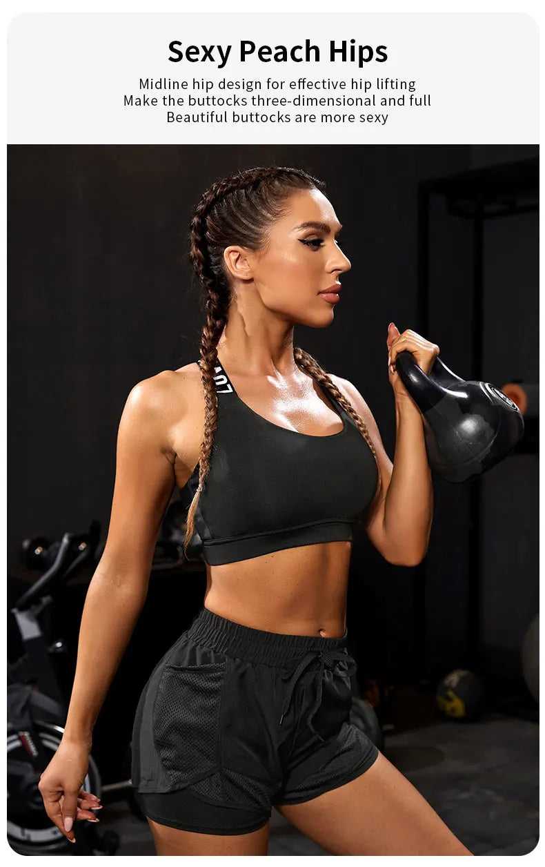 Women's Elastic Sports Shorts Pockets
