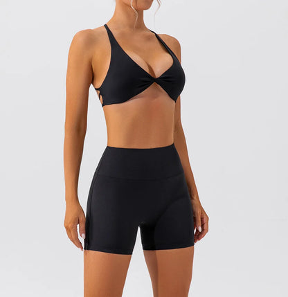Workout Top Women Crease Sports Bra Running Back Cross Yoga Bra Breathable Sports