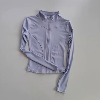 Outdoor Sports Long Sleeved Quick Dry Zipper Jacket Running Top