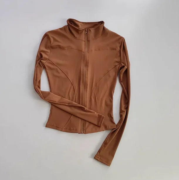 Outdoor Sports Long Sleeved Quick Dry Zipper Jacket Running Top