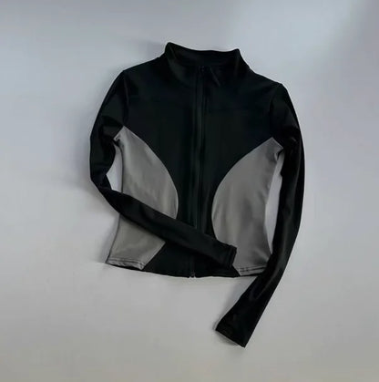 Outdoor Sports Long Sleeved Quick Dry Zipper Jacket Running Top