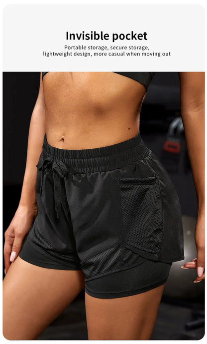 Women's Elastic Sports Shorts  Pockets