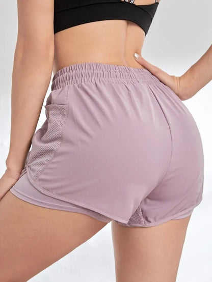 Women's Elastic Sports Shorts  Pockets