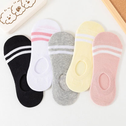 5 and 10 Pairs Women's Colored Cotton Ankle Socks Breathable Mesh Sports Boat Socks