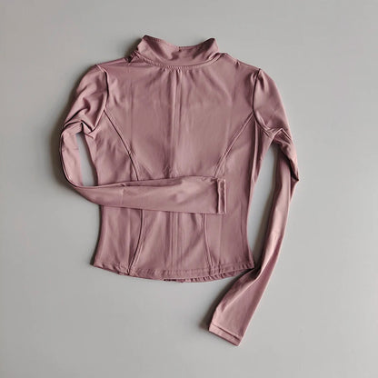 Outdoor Sports Long Sleeved Quick Dry Zipper Jacket Running Top