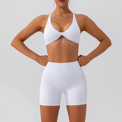 Workout Top Women Crease Sports Bra Running Back Cross Yoga Bra Breathable Sports