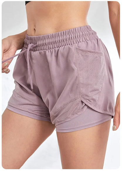 Women's Elastic Sports Shorts  Pockets
