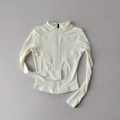 Outdoor Sports Long Sleeved Quick Dry Zipper Jacket Running Top