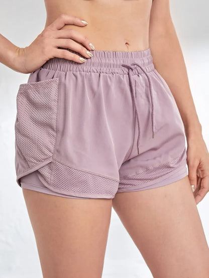 Women's Elastic Sports Shorts  Pockets
