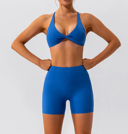 Workout Top Women Crease Sports Bra Running Back Cross Yoga Bra Breathable Sports