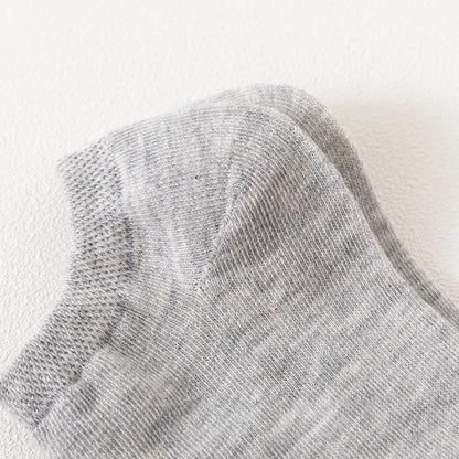 5 and 10 Pairs Women's Colored Cotton Ankle Socks Breathable Mesh Sports Boat Socks